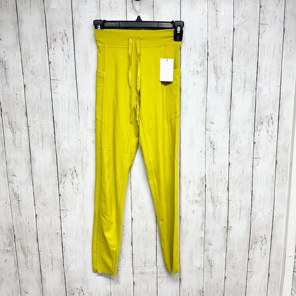 Offline by Aerie Pants Women Size Small Hi-Rise Yellow Joggers Athletic Pockets - Picture 1 of 6